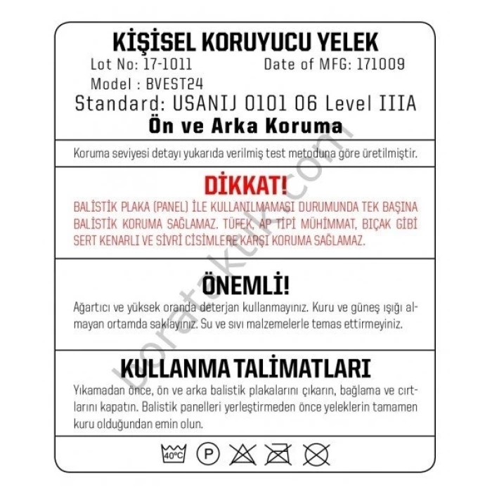 Takım Elbise için Çelik Yelek Siyah 3a Seviye Slim Fit Yelek