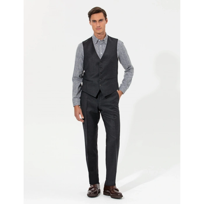 Takım Elbise için Çelik Yelek Siyah 3a Seviye Slim Fit Yelek