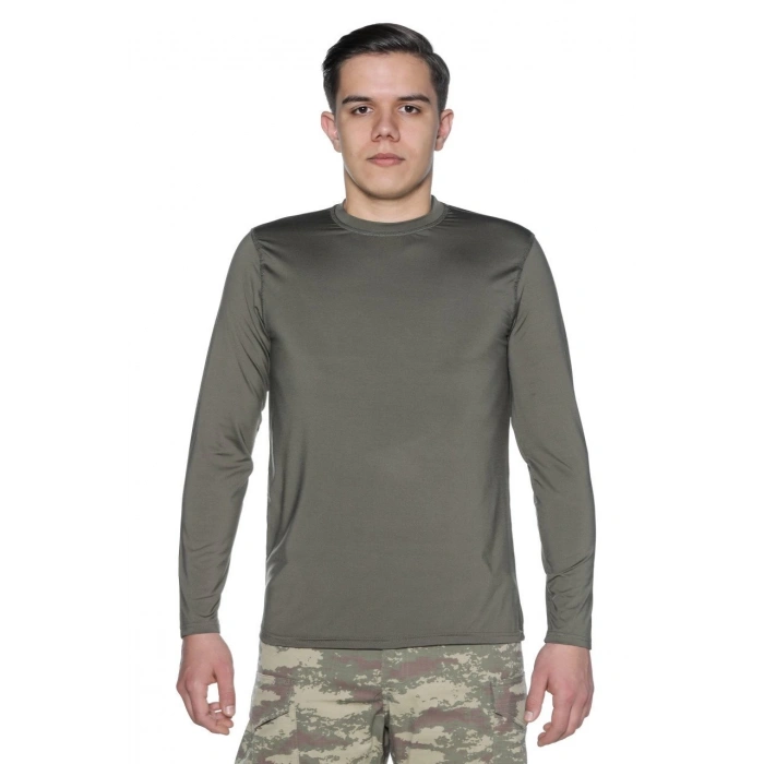 Termal İçlik Mikrofiber Haki Uzunkol