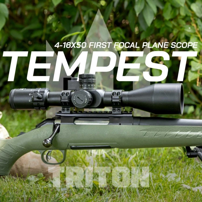 Triton Tempest 4-16x50 FFP Tüfek Dürbünü Orjinal Long-Range Precision Rifle Scope with SecureLock Locking Turrets | MOA or MIL Reticle (FFP) Tüfek Dürbünü First Focal Plane Low Power Variable Professional Optic Orjinal