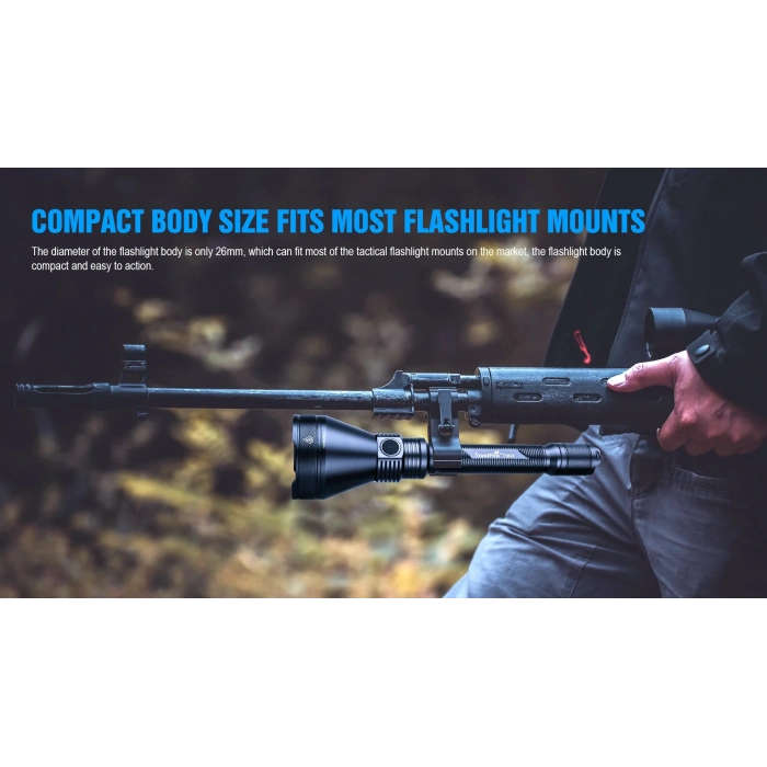 TrustFire 4800 Lümen Tüfek Feneri,prosefyonel Avcı El feneri kiti LED yüksek güçlü,T90R ,Şarj edilebilir taktik el feneri, uzun menzilli 1600 metre, süper parlak, su geçirmez, avcılık ve kurtarma için [Enerji Sınıfı A+++]