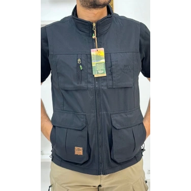 Çok Cepli İçi Yünlü Kışlık Avcı Yelek İthal Siyah-Su İtici