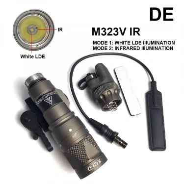 IR Fener Metal M300W Strobe Scoutlight Tüfek Feneri, Avcı Feneri, Silah feneri, Kablolu Metal Fener Airsoft