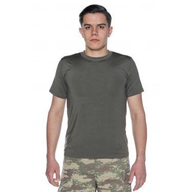 Termal Tişört Mikrofiber Haki Renk Kısa Kol