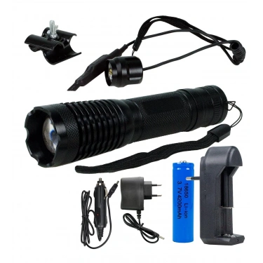 Tüfek Feneri Led Zoomlu Şarjlı Kablolu Power 5 Parça Ortaboy