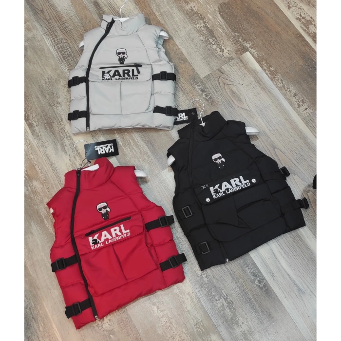 Şişme Fermuarlı Kolsuz Çelik Yelek 3a Seviye, Çocuk Şişme Kolsuz Yelek, Karl Lagerfeld
