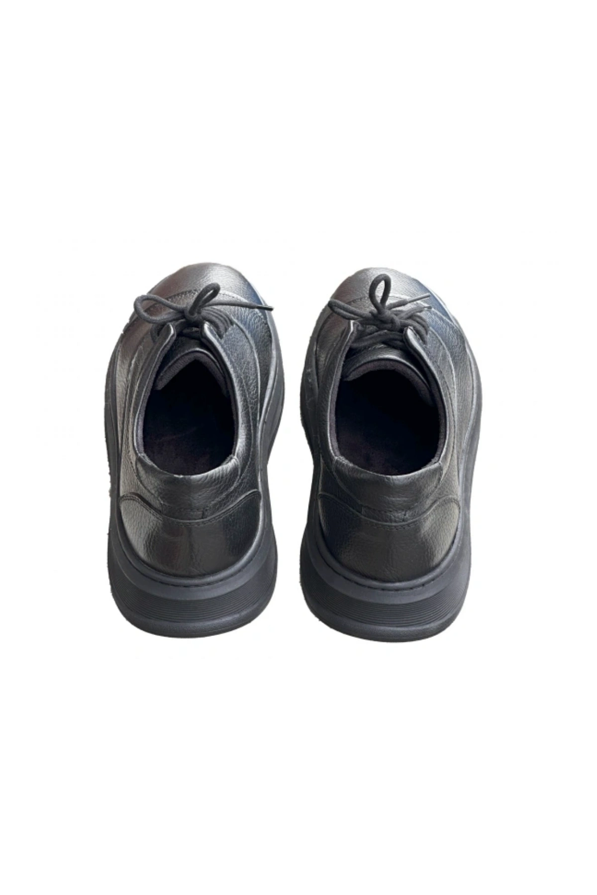Bağcıklı Düz Mıknatıs Tabanlı Kaymaz İş Ayakkabısı - Koyu Siyah