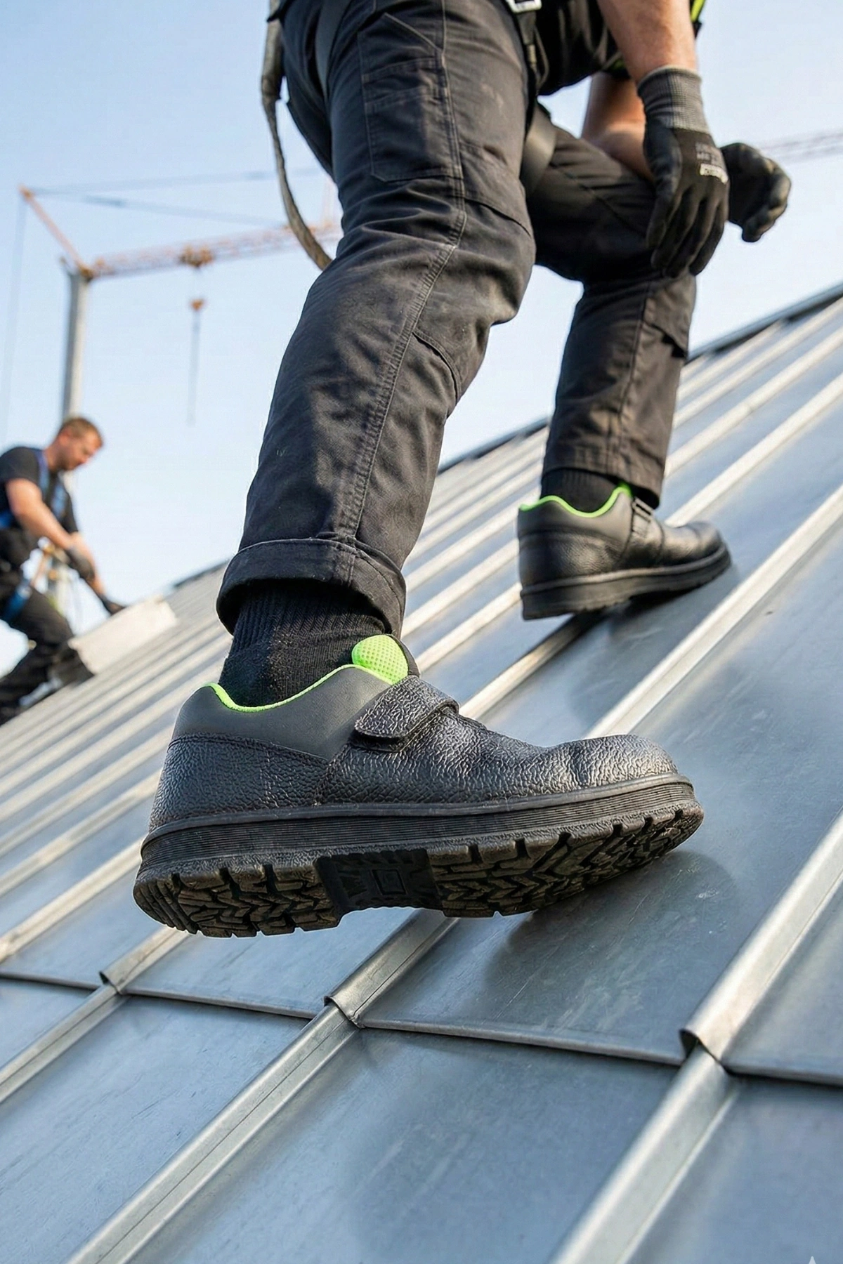 Composite Toe, Magnetic Non-Slip Work Shoe - Green-Black