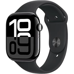 Apple Watch Series 10 GPS 46 mm Simsiyah Kasa Akıllı Saat ve Siyah Spor Kordon - M/L. Fitness Takibi, EKG uygulaması, Hep Açık Retina Ekran, Suya Dayanıklı Tasarım