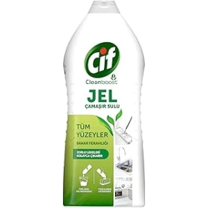 Cif Jel Yüzey Temizleyici Cleanboost Tüm Yüzeyler için Leke Çıkarıcı Çamaşır Sulu Bahar Ferahlığı 1500 ml