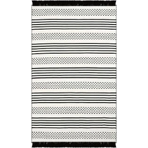 Cool Halı Lovely Krem Siyah Kilim Yıkanabilir Çift Taraflı Akrilik İnce Banyo Balkon Mutfak Kilimi