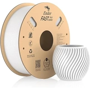 Creality Ender Fast PLA filament, 1,75 mm, 3D yazıcı filamenti, 300 mm/snye kadar yüksek hız, geri dönüştürülebilir karton makara, 1 kga kadar çoğu FDM 3D yazıcıya uyar, beyaz