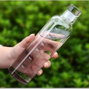 emey e-ticaret Cam Su Şişesi Motivasyonlu Sızdırmaz Matara Suluk Cam (500 ML)