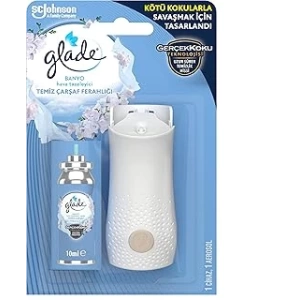 Glade Banyo Hava Temizleyici, Temiz Çarşaf Ferahlığı, Beyaz, 10ml