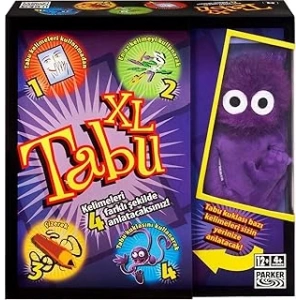 Hasbro Gaming Tabu XL Kutu Oyunu, 4 Farklı Oyun Alternatifi, Klasik Oyunun Yanı Sıra Çizerek, Tabu Kuklasıyla Anlatarak ve En Fazla 15 Kelime Kullanarak Tabu Oynayın