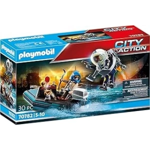 Playmobil 70782 Şehir Aksiyonu Polis Uçma Sırt Çantası ve Bot, eğlenceli yaratıcı rol yapma, oyun seti, 4 yaşındaki ve daha büyük çocuklar için uygundur
