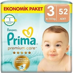 Prima Bebek Bezi Premium Care 3 Beden 52 Adet Midi Jumbo Paket