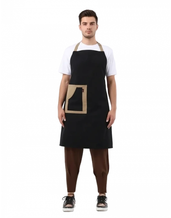 Barista Önlük Siyah - Bej