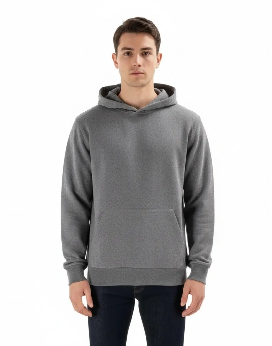 Kapüşonlu Sweatshirt Gri