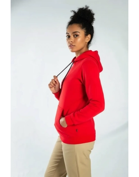 Kapüşonlu Sweatshirt Kırmızı