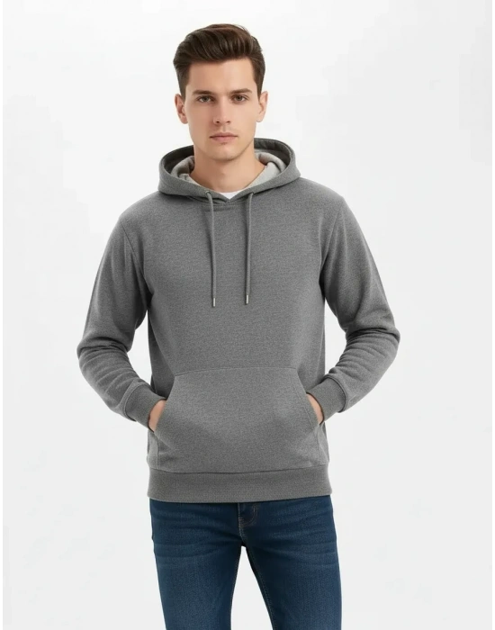 Kapüşonlu Sweatshirt Gri