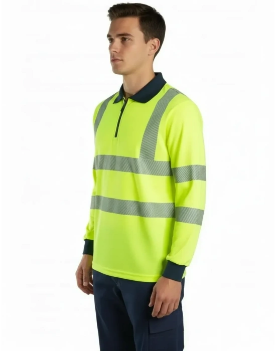 Alaska Hi-Vis Yarım Fermuarlı Sweatshirt - Sarı
