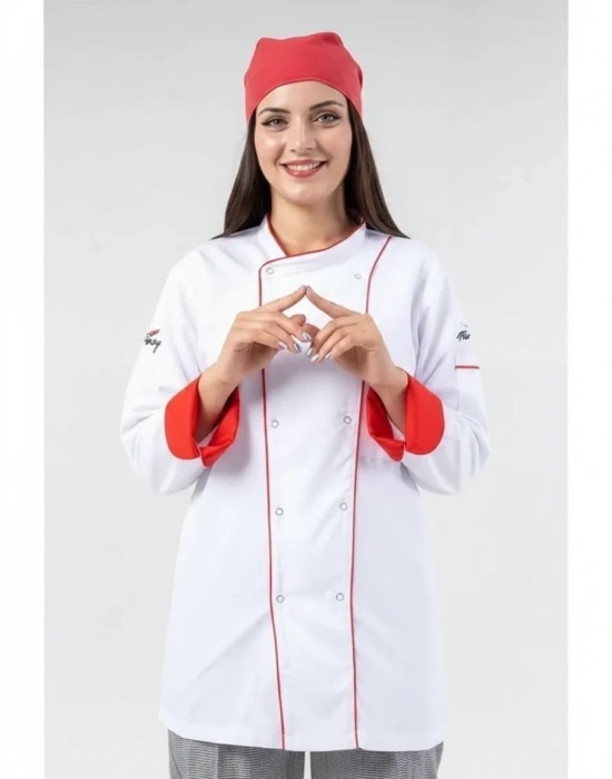Klasik Aşçı Ceketi Beyaz