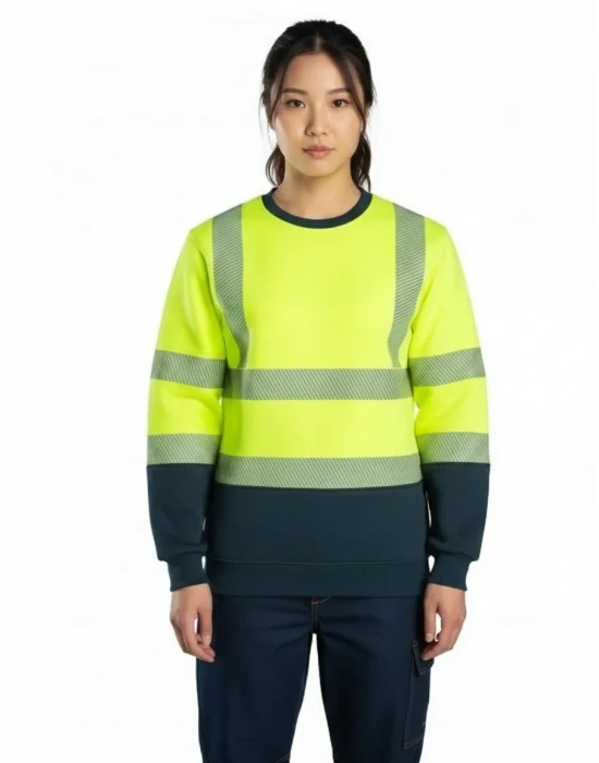 Alaska Hi-Vis Sweatshirt Neon Sarı - Lacivert