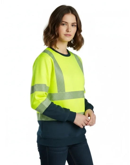 Alaska Hi-Vis Sweatshirt Neon Sarı - Lacivert