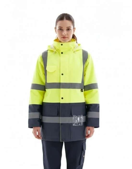 Alaska Hi-Vis Parka Neon Sarı - Lacivert