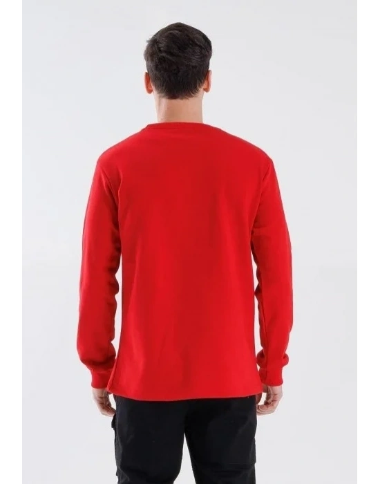 Regular Bisiklet Yaka Sweatshirt Kırmızı