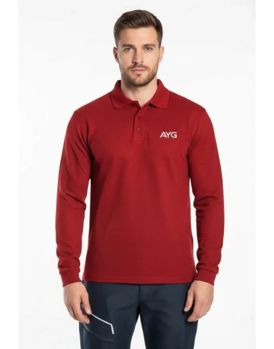 Regular Polo Sweatshirt Kırmızı