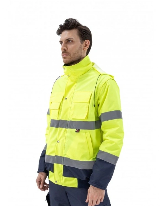 Alaska Hi-Vis 2 in 1 Mont Neon Sarı - Lacivert