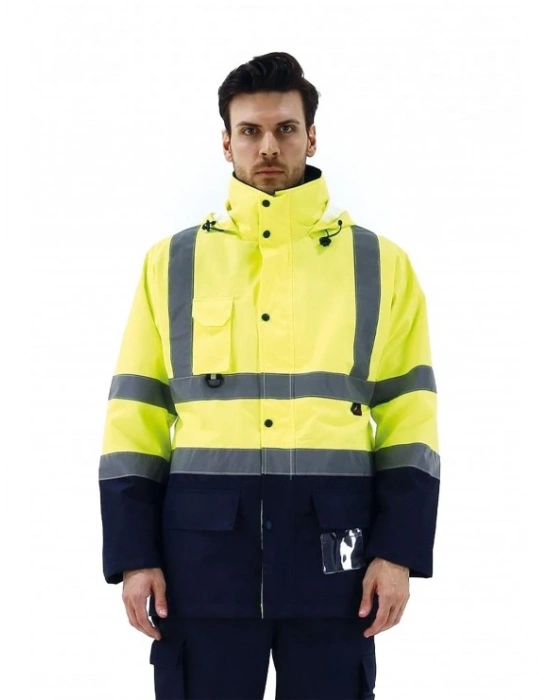 Alaska Hi-Vis 5 in 1 Parka Neon Sarı - Lacivert