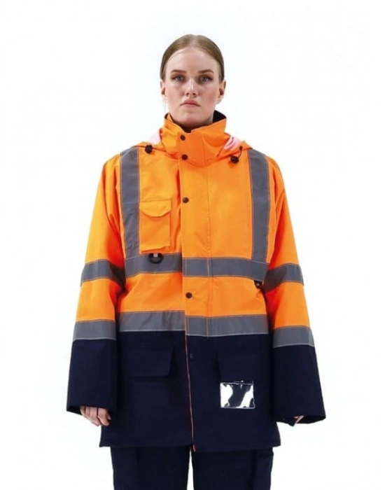 Alaska Hi-Vis 5 in 1 Parka Neon Turuncu - Lacivert
