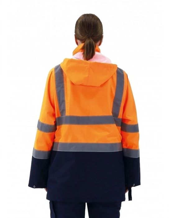 Alaska Hi-Vis 5 in 1 Parka Neon Turuncu - Lacivert