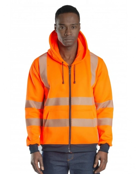 Alaska Hi-Vis Fermuarlı Kapüşonlu Sweatshirt -Turuncu