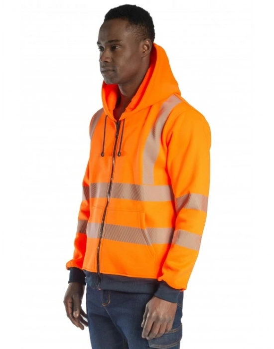 Alaska Hi-Vis Fermuarlı Kapüşonlu Sweatshirt -Turuncu