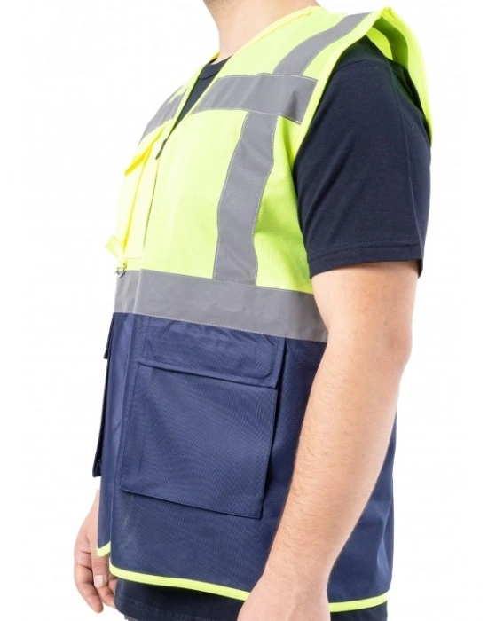 Alaska Hi-Vis Mühendis Yeleği Neon Sarı - Lacivert