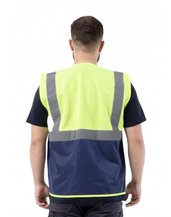 Alaska Hi-Vis Mühendis Yeleği Neon Sarı - Lacivert