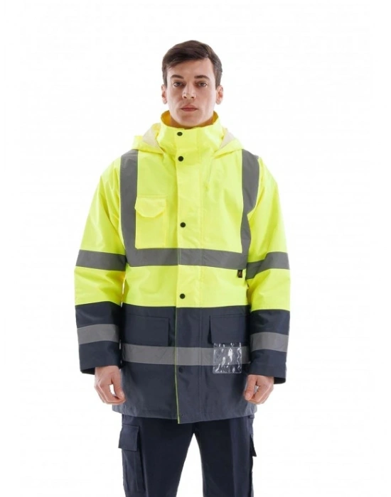 Alaska Hi-Vis Parka Neon Sarı - Lacivert