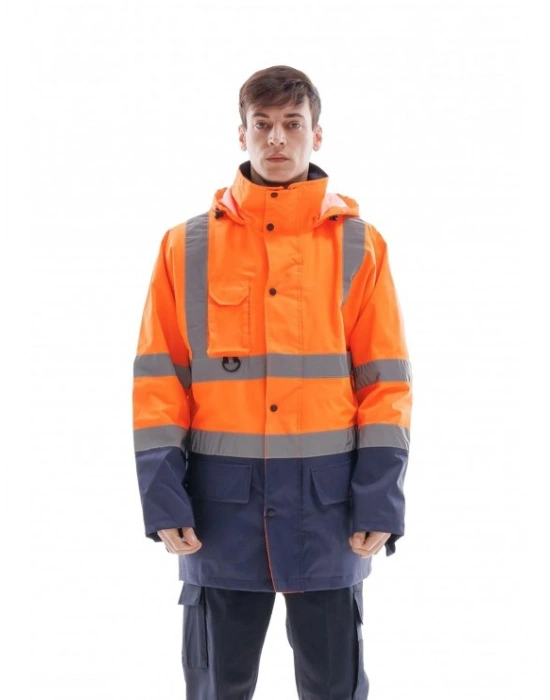Alaska Hi-Vis Parka Neon Turuncu - Lacivert