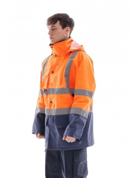 Alaska Hi-Vis Parka Neon Turuncu - Lacivert