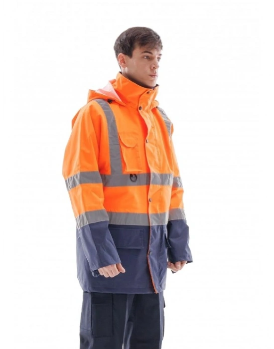 Alaska Hi-Vis Parka Neon Turuncu - Lacivert