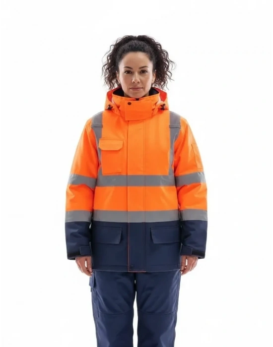 Alaska Hi-Vis Parka Neon Turuncu - Lacivert