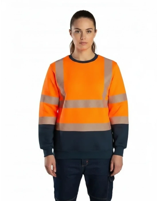 Alaska Hi-Vis Sweatshirt Neon Turuncu - Lacivert