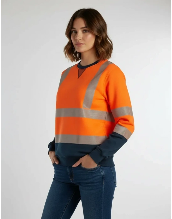 Alaska Hi-Vis Sweatshirt Neon Turuncu - Lacivert
