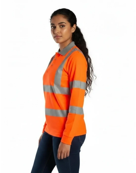 Alaska Hi-Vis Uzun Kollu Polo T-Shirt-Turuncu