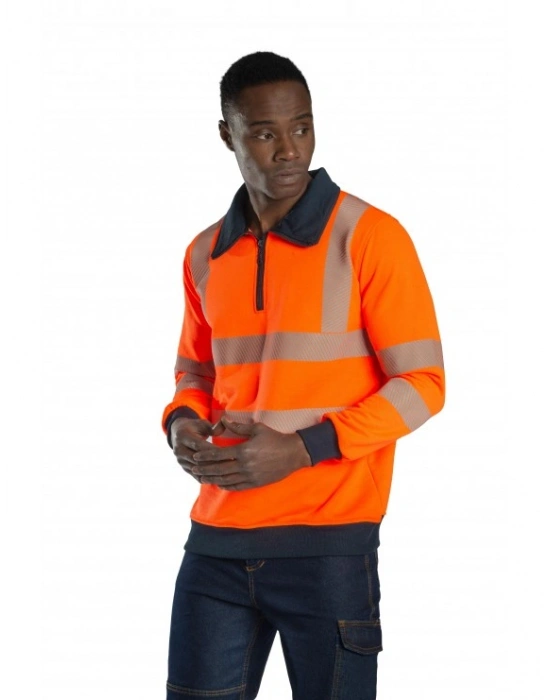 Alaska Hi-Vis Yarım Fermuarlı Sweatshirt - Turuncu