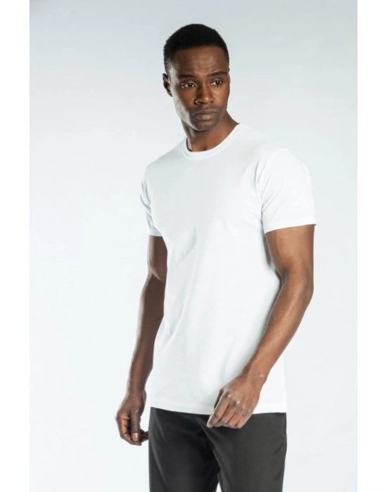 Elegans Basic Bisiklet Yaka T-Shirt Beyaz